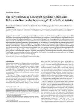 The Polycomb Group Genebmi1regulates Antioxidant