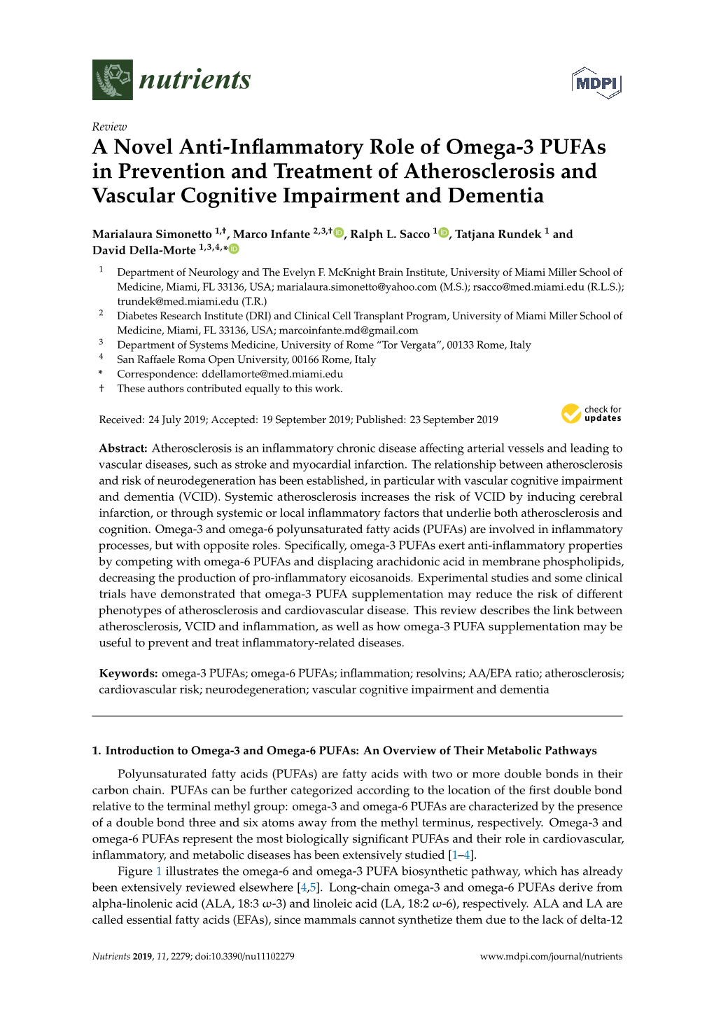A Novel Anti-Inflammatory Role of Omega-3 Pufas in Prevention And
