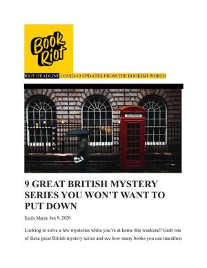 9 Great British Mystery Series You Won't Want to Put Down