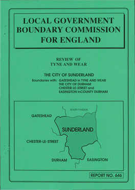 Gateshead in Tyne and Wear, and the City of Durham and the Districts of Chester-Le-Street and Easington Iw County Durham