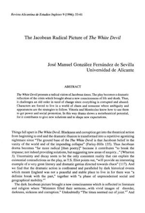 The Jacobean Radical Picture of the White Devil