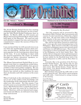 July 2007 Newsletter