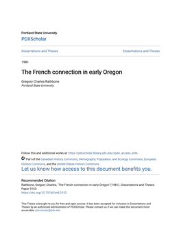The French Connection in Early Oregon