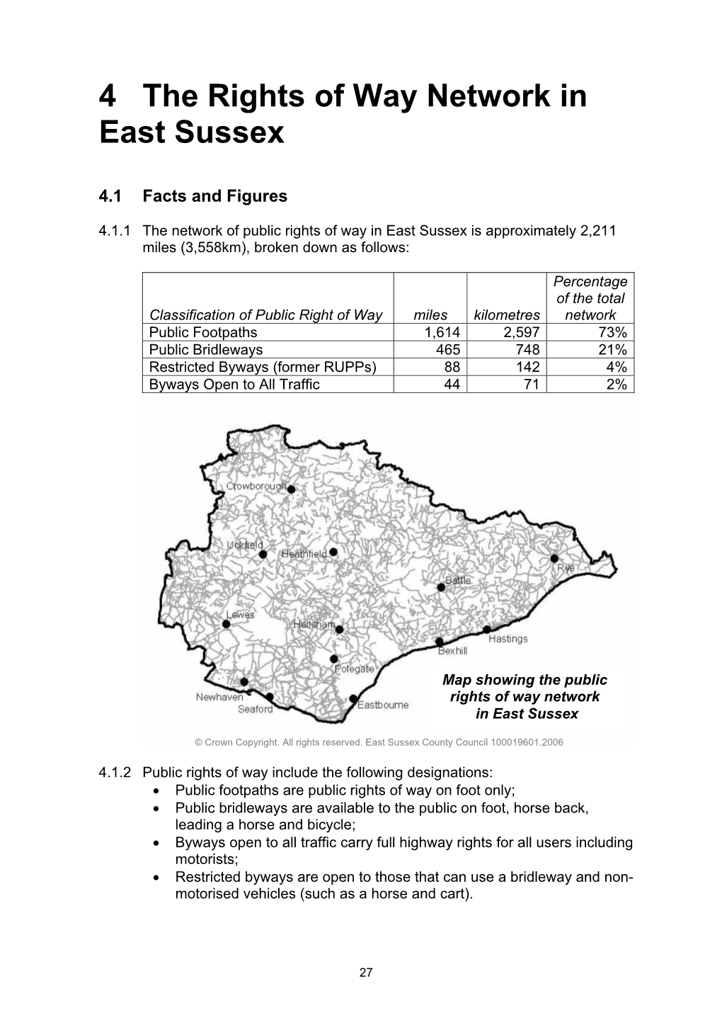 4 the Rights of Way Network in East Sussex