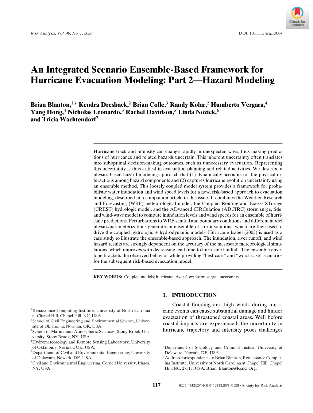 An Integrated Scenario Ensemble‐Based Framework for Hurricane