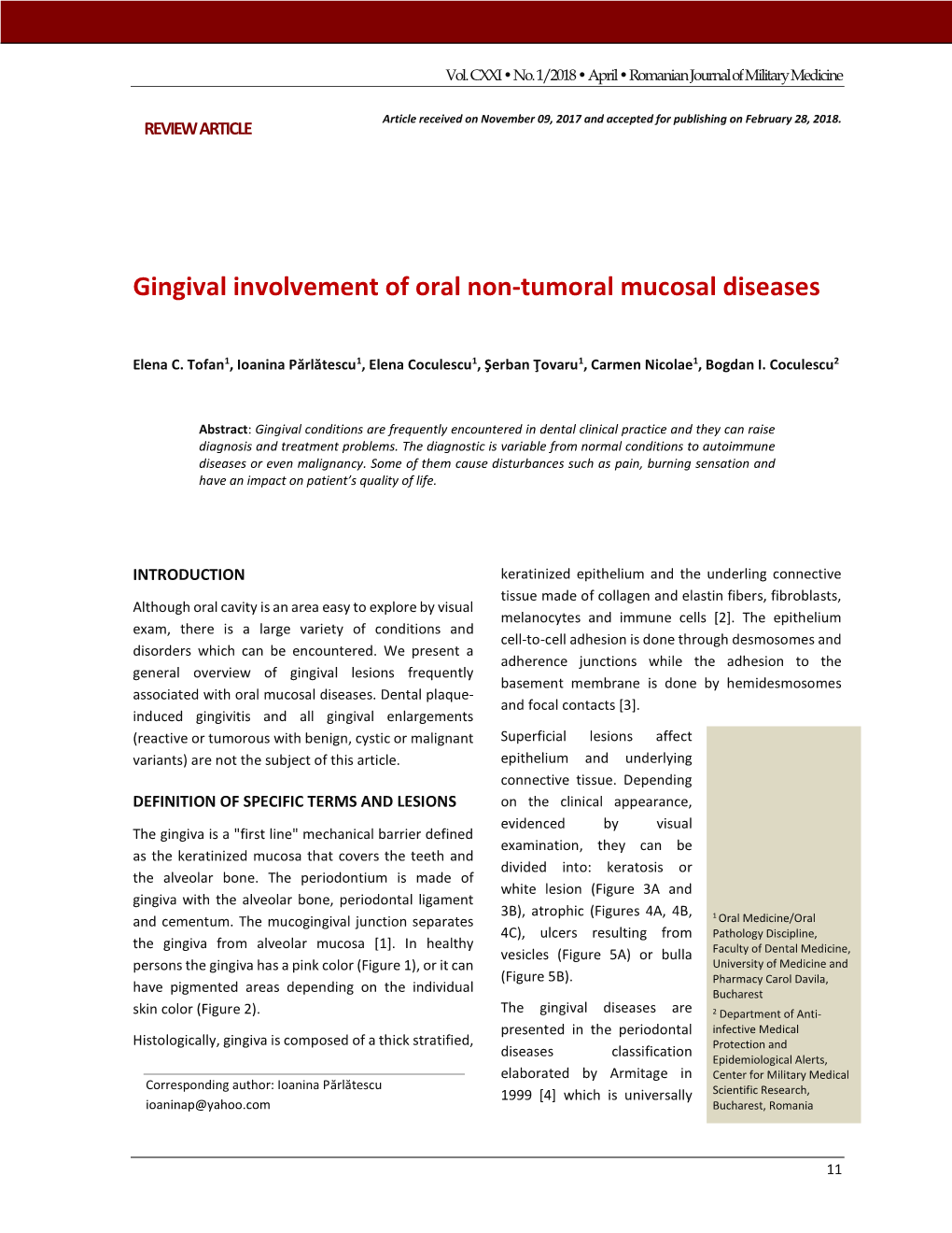 Gingival Involvement of Oral Non-Tumoral Mucosal Diseases