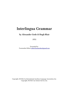 Interlingua Grammar