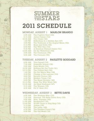 2011 Schedule