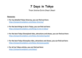 7 Days in Tokyo Train Station Exits Cheat Sheet