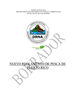 Reglamento De Pesca De Puerto Rico