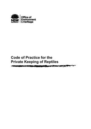 Code of Practice for the Private Keeping of Reptiles