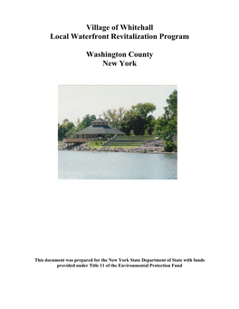 Village of Whitehall Local Waterfront Revitalization Program Washington