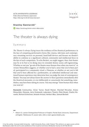 The Theater Is Always Dying