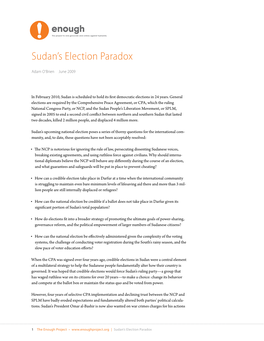 Sudan's Election Paradox