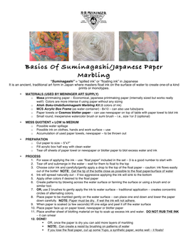 Basics of Suminagashi/Japanese Paper Marbling