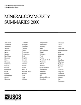 Mineral Commodity Summaries 2000