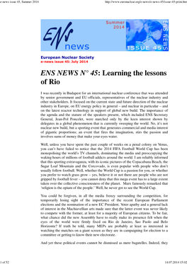 E-News Issue 45, Summer 2014