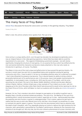 The Many Faces of Troy Baker | Nouse