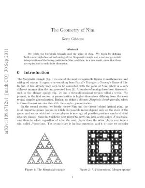 The Geometry of Nim Arxiv:1109.6712V1 [Math.CO] 30