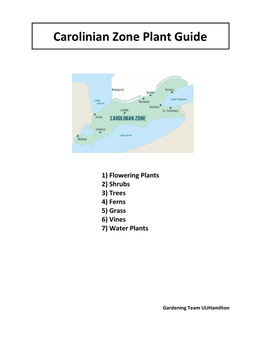 Carolinian Zone Plant Guide