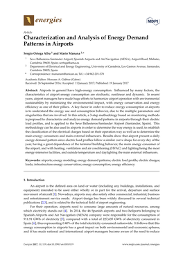 Characterization and Analysis of Energy Demand Patterns in Airports