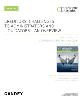 Creditors' Challenges to Administrators and Liquidators
