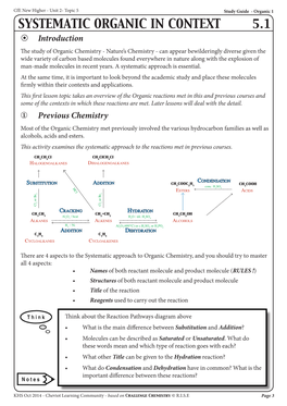 Systematic Organic in Context