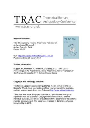 Theoretical Roman Archaeology Conference (TRAC) 2011