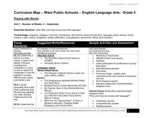 Curriculum Map – Ware Public Schools – English Language Arts: Grade 5