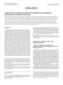 Clinical Practice Guideline: Irritable Bowel Syndrome with Constipation