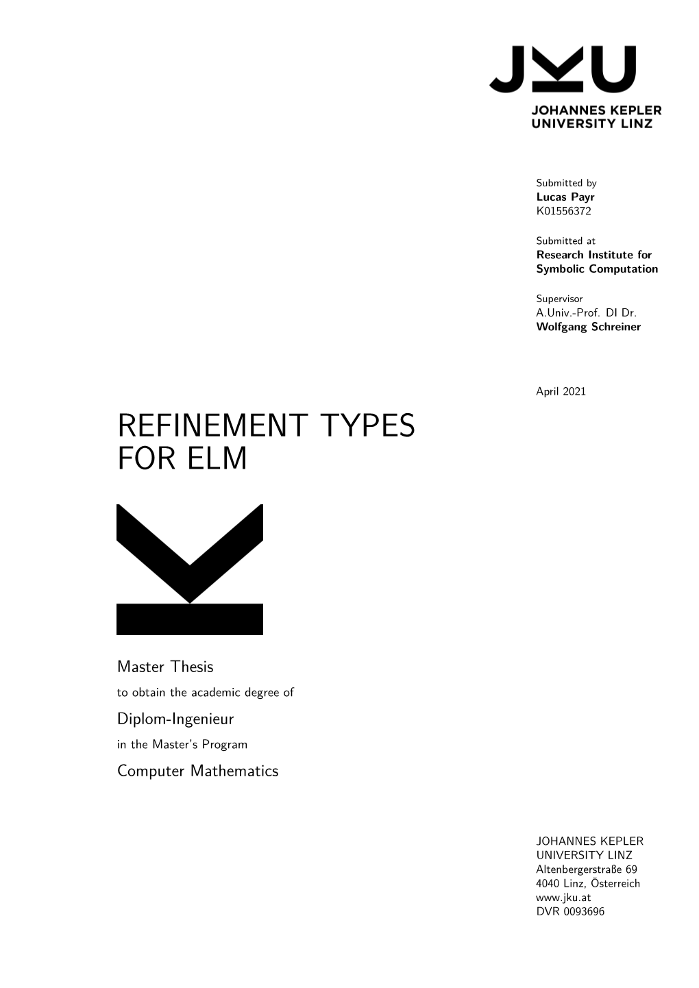 Refinement Types for Elm