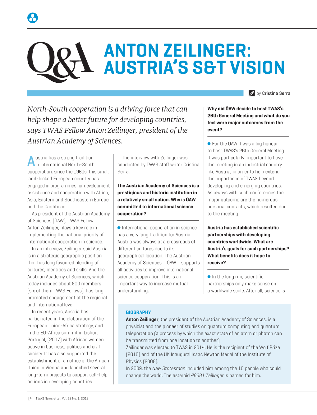 Anton Zeilinger: Austria's S&T Vision