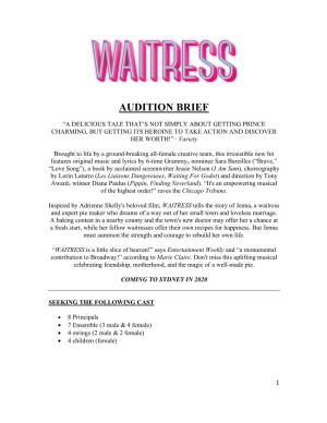 WAITRESS Audition Brief V2
