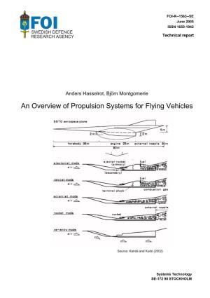 An Overview of Propulsion Systems for Flying Vehicles