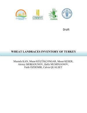 Wheat Landraces Inventory of Turkey