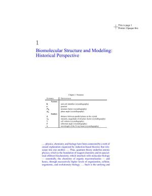 Biomolecular Structure and Modeling: Historical Perspective