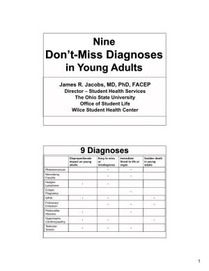 Don't-Miss Diagnoses
