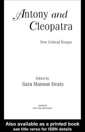 Antony and Cleopatra: New Critical Essays