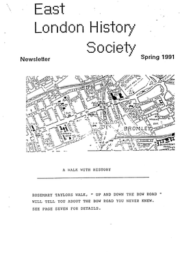East London History Bode Newsletter Spring 1991
