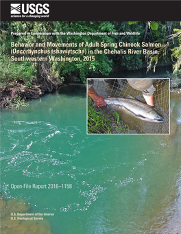 Behavior and Movements of Adult Spring Chinook Salmon (Oncorhynchus Tshawytscha) in the Chehalis River Basin, Southwestern Washington, 2015