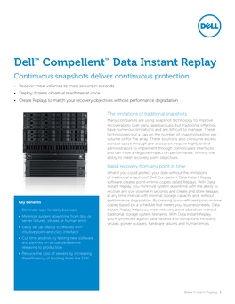 Dell Compellent Data Instant Replay Datasheet