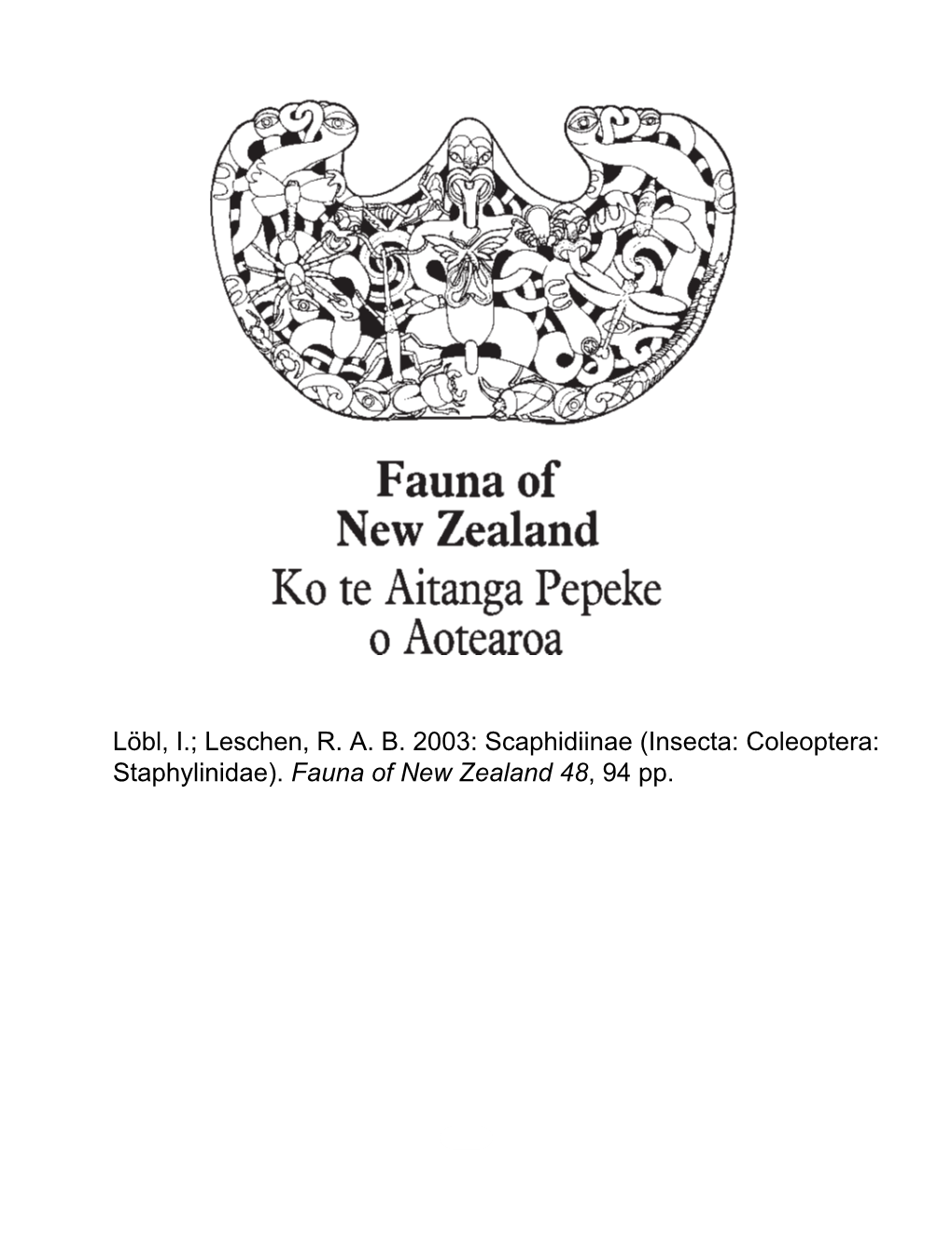 Fauna of New Zealand, Website Copy