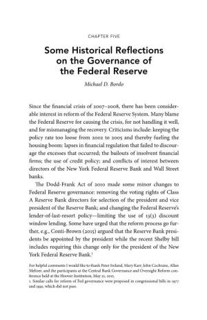 Some Historical Reflections on the Governance of the Federal Reserve