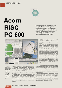 Acorn Risc Pc 600