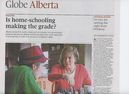 2016 the Globe and Mail "Homeschooling Parents Fear An
