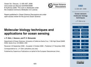 Ocean Sensors Molecular Biology Techniques 2 Polymerase Chain Reaction Techniques J