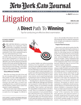 A Direct Path to Winning Tips for Conducting an Effective Direct Examination