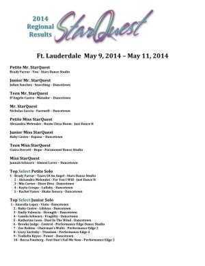 2014 Ft. Lauderdale Results