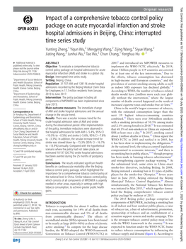 Impact of a Comprehensive Tobacco Control Policy Package on Acute