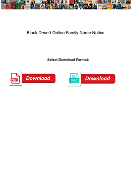 Black Desert Online Family Name Notice